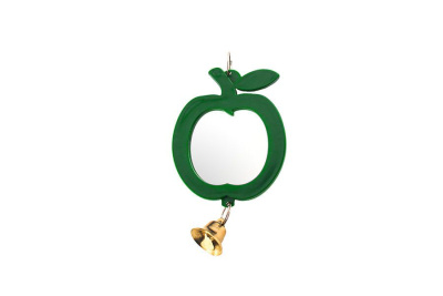 игрушка для птиц "дарэлл" зеркало-яблоко с колокольчиком ⌀50 мм