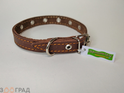 ошейник для собак "аммуницион №20" кожа на ватине, безразмерный