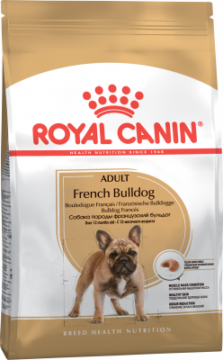 сухой корм для взрослых собак породы "royal canin french bulldog adult" французский бульдог