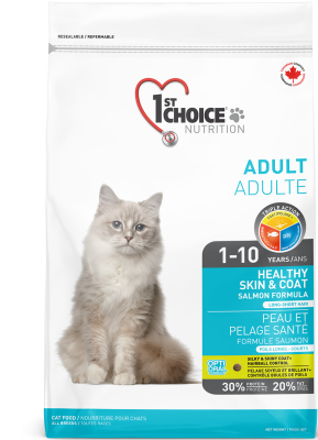 сухой корм 1st choice adult healthy skin&coat для здоровья шерсти и кожи взрослых кошек