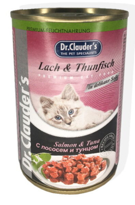dr.clauder`s 415 гр консервы для кошек с лососем и тунцом