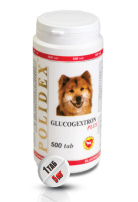polidex глюкогекстрон плюс для собак, таблетки, № 500 (1таб/5кг), профилактика и лечение опорно- двигательного аппарата